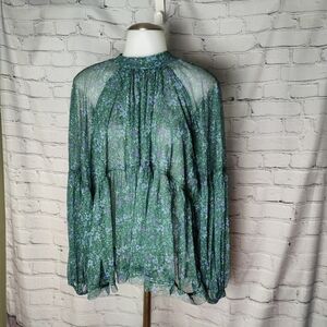 Free People Sweet Heart Top in Emerald Combo Size Small NWT